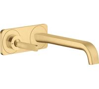 hansgrohe AXOR Citterio E Mitigeur monocommande de lavabo encastré avec plaque pour montage mural, 36114250, Couleur: Optique or brossé