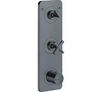 hansgrohe AXOR Citterio E module thermostat encastré 38 x 12 pour 2 consommateurs, 36703340, Couleur: Chrome noir brossé