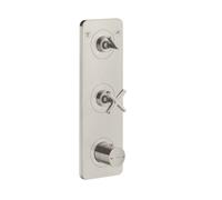 hansgrohe AXOR Citterio E module thermostat encastré 38 x 12 pour 2 consommateurs, 36703800, Couleur: Acier inoxydable Optic