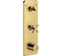 hansgrohe AXOR Citterio E module thermostat encastré 38 x 12 pour 2 consommateurs, 36703990, Couleur: Optique en or poli
