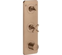 hansgrohe AXOR Citterio E module thermostat encastré 38 x 12 pour 2 consommateurs, 36703310, Couleur: Or rouge brossé