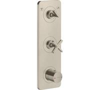 Hansgrohe Axor Citterio E module thermostat encastrÃ© 38 x 12 pour 2 consommateurs, Coloris: Nickel brossÃ© - 36703820