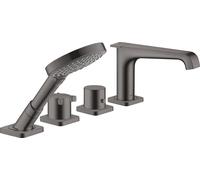 hansgrohe AXOR Citterio E Raccord d'arête de carrelage 4 trous avec thermostat, 36410340, Couleur: Chrome noir brossé