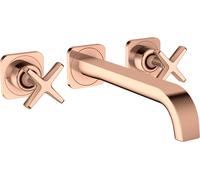 Hansgrohe Axor Citterio E Mélangeur lavabo encastré 3 trous avec rosaces pour montage mural, Coloris: Rouge poli or - 36107300