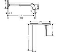 Hansgrohe Axor Citterio E Robinet mural, 36114000