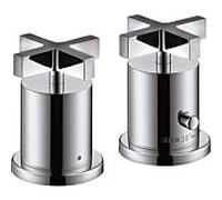 hansgrohe Axor Citterio kit de finition 39480000 Robinetterie de bord de baignoire 2 trous, avec thermostat, poignées en croix, chromé