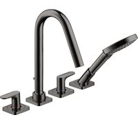 hansgrohe AXOR Citterio M Bord carrelé 4 trous avec béqu'illes et rosaces, 34454330, Couleur: Chrome noir poli