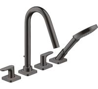 hansgrohe AXOR Citterio M Bord carrelé 4 trous avec béqu'illes et rosaces, 34454340, Couleur: Chrome noir brossé