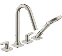 hansgrohe AXOR Citterio M Bord carrelé 4 trous avec béqu'illes et rosaces, 34454800, Couleur: Acier inoxydable Optic