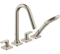 hansgrohe AXOR Citterio M Bord carrelé 4 trous avec béqu'illes et rosaces, 34454820, Couleur: Nickel brossé