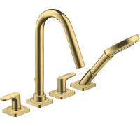 hansgrohe AXOR Citterio M Bord carrelé 4 trous avec béqu'illes et rosaces, 34454950, Couleur: laiton brossé