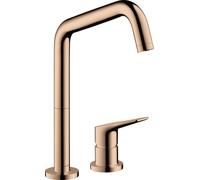 hansgrohe AXOR Citterio M DN 15 Mitigeur monocommande de cuisine 2 trous 240 avec bec pivotant, 34820300, Couleur: Rouge poli or