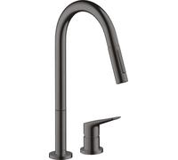 Hansgrohe Axor Citterio M M DN 15 Mitigeur monocommande de cuisine 2 trous 220 avec douchette coulissante, Coloris: Chrome noir brossé - 34822340