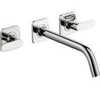 hansgrohe AXOR Citterio M Mitigeur lavabo 3 trous encastré pour montage mural avec bec verseur 226 mm, béqu'illes et rosaces, 34315000, Couleur: chrome