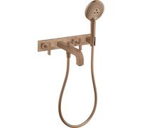 hansgrohe AXOR Citterio Mélangeur bain 3 trous avec poignées croisées, 39441310, Couleur: Or rouge brossé