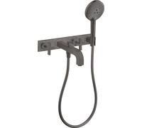 hansgrohe AXOR Citterio Mélangeur bain 3 trous avec poignées croisées, 39441340, Couleur: Chrome noir brossé