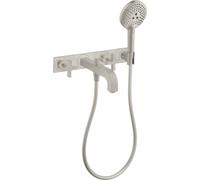 hansgrohe AXOR Citterio Mélangeur bain 3 trous avec poignées croisées, 39441800, Couleur: Acier inoxydable Optic