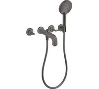 hansgrohe AXOR Citterio mitigeur bain 3 trous avec béqu'illes, 39448340, Couleur: Chrome noir brossé