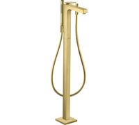 hansgrohe AXOR Citterio Mitigeur de bain, finition losange, à poser au sol, accessoires inclus, saillie 200mm, 39471950, Couleur: laiton brossé