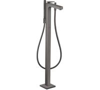 hansgrohe AXOR Citterio Mitigeur de bain, finition losange, à poser au sol, accessoires inclus, saillie 200mm, 39471340, Couleur: Chrome noir brossé
