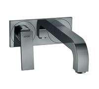 hansgrohe AXOR Citterio Mitigeur de lavabo, encastré, saillie 220mm, garniture découlement non verrouillable, avec plaque, 39119330, Couleur: Chrome noir poli