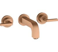 hansgrohe AXOR Citterio mitigeur lavabo 3 trous encastré, bec 162mm, béqu'illes, rosettes pour montage mural, 39315140, Couleur: Bronze brossé