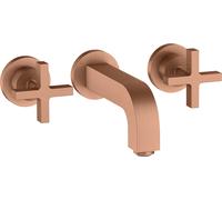 hansgrohe AXOR Citterio mitigeur lavabo 3 trous encastré, bec 162mm, poignées transversales, rosettes pour montage mural, 39313310, Couleur: Or rouge brossé