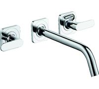 hansgrohe AXOR Citterio Mitigeur lavabo 3 trous encastré pour montage mural avec bec verseur 226 mm, béqu'illes et rosaces, 34315000, Couleur: chrome