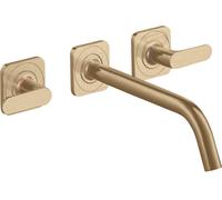hansgrohe AXOR Citterio Mitigeur lavabo 3 trous encastré pour montage mural avec bec verseur 226 mm, béqu'illes et rosaces, 34315140, Couleur: Bronze brossé