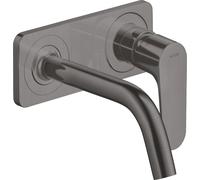 hansgrohe AXOR Citterio Mitigeur monocommande de lavabo encastré avec plaque et bec court Montage mural, 34112340, Couleur: Chrome noir brossé