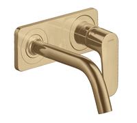 hansgrohe AXOR Citterio Mitigeur monocommande de lavabo encastré avec plaque et bec court Montage mural, 34112140, Couleur: Bronze brossé