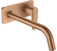 hansgrohe AXOR Citterio Mitigeur monocommande de lavabo encastré avec plaque et bec long Montage mural, 34115140, Couleur: Bronze brossé