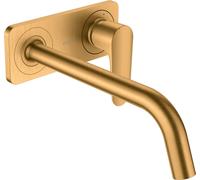 hansgrohe AXOR Citterio Mitigeur monocommande de lavabo encastré avec plaque et bec long Montage mural, 34115250, Couleur: Optique or brossé