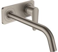 hansgrohe AXOR Citterio Mitigeur monocommande de lavabo encastré avec plaque et bec long Montage mural, 34115800, Couleur: Acier inoxydable Optic