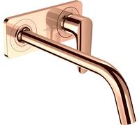 hansgrohe AXOR Citterio Mitigeur monocommande de lavabo encastré avec plaque et bec long Montage mural, 34115300, Couleur: Rouge poli or