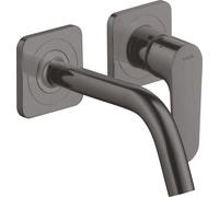 hansgrohe AXOR Citterio Mitigeur monocommande de lavabo encastré avec rosaces et bec court Montage mural, 34113340, Couleur: Chrome noir brossé