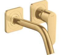 hansgrohe AXOR Citterio Mitigeur monocommande de lavabo encastré avec rosaces et bec court Montage mural, 34113250, Couleur: Optique or brossé