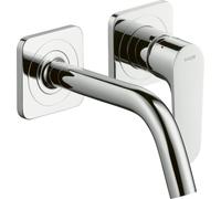 hansgrohe AXOR Citterio Mitigeur monocommande de lavabo encastré avec rosaces et bec court Montage mural, 34113000, Couleur: chrome