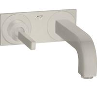 hansgrohe AXOR Citterio mitigeur monocommande de lavabo encastré, bec verseur 225mm, plaque pour montage mural, 39115800, Couleur: Acier inoxydable Optic