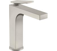 hansgrohe AXOR Citterio Mitigeur monocommandé pour lavabo, garniture de vidage à tirette, saillie 143mm, ComfortZone160, 39023800, Couleur: Acier inoxydable Optic