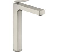 hansgrohe AXOR Citterio Mitigeur monocommandé pour lavabo, garniture découlement non verrouillable, finition losange, saillie 200mm, ComfortZone280, 39151800, Couleur: Acier inoxydable Optic