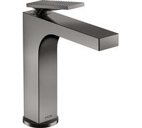 hansgrohe AXOR Citterio Mitigeur monocommandé pour lavabo, garniture découlement non verrouillable, finition losange, saillie 143mm, ComfortZone160, 39081330, Couleur: Chrome noir poli