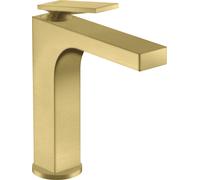 hansgrohe AXOR Citterio Mitigeur monocommandé pour lavabo, garniture découlement non verrouillable, saillie 143mm, ComfortZone160, 39024950, Couleur: laiton brossé