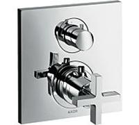hansgrohe Axor Citterio kit de finition 39705000 encastré, poignées croisées, avec robinet d'arrêt, chromé