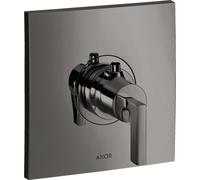 hansgrohe AXOR Citterio Thermostat 59 l/min Thermostat encastré à haut débit, poignée à levier, 39711330, Couleur: Chrome noir poli
