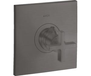 hansgrohe AXOR Citterio Thermostat 59 l/min Thermostat encastré à haut débit, poignée transversale, 39716340, Couleur: Chrome noir brossé
