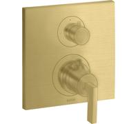 hansgrohe AXOR Citterio thermostat encastré avec vanne d'arrêt/changeur, béqu'illes, 2 consommateurs, 39720950, Couleur: laiton brossé