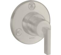 hansgrohe AXOR Citterio Trio / Quattro Robinet d'arrêt et inverseur encastré avec béqu'illes, 39920800, Couleur: Acier inoxydable Optic