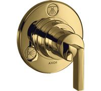 Hansgrohe hansgrohe Kit de montage Trio/Quattro encastré + Um-V, avec levier, optique or poli Quantité:1