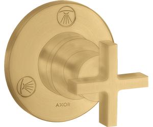 hansgrohe AXOR Citterio Trio / Quattro Vanne d'arrêt et de commutation encastrée avec poignées transversales, 39925250, Couleur: Optique or brossé